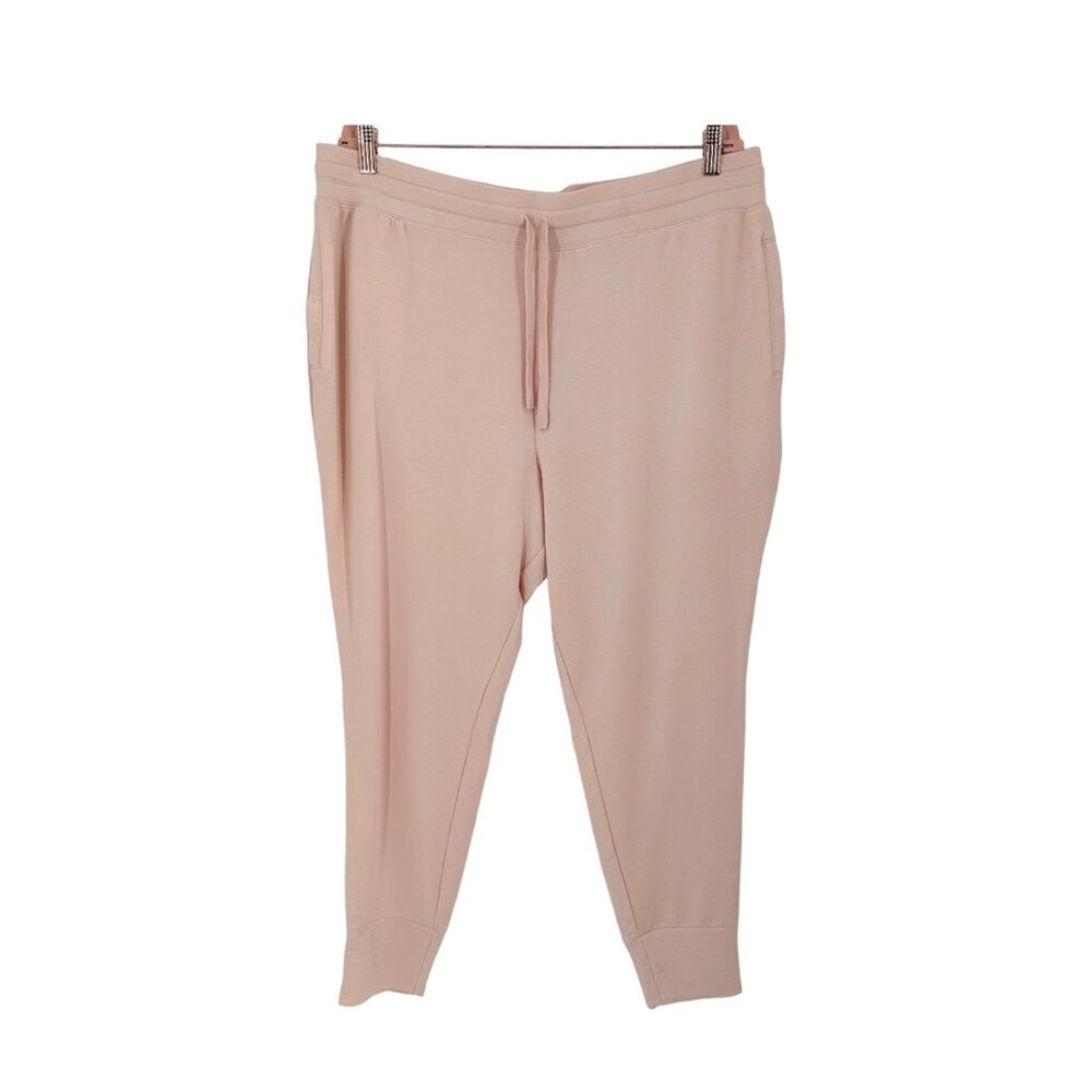 Fabletics Joggers Womens 1X Light Pink Solid Drawstring Athleisure